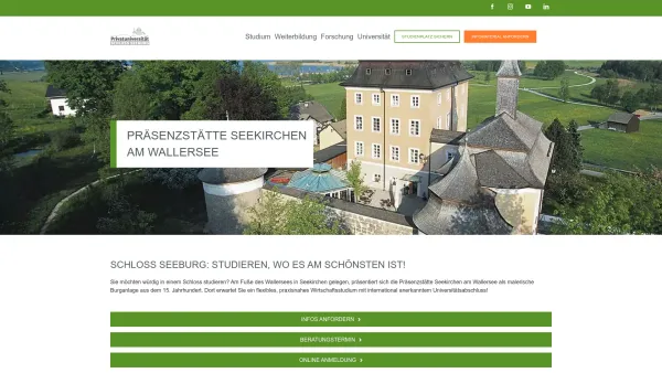 Website Screenshot: Privatuniversität Schloss Seeburg 
(Seekirchen) - Management-Studium in Salzburg – berufsbegleitend | SCU - Date: 2023-06-26 10:26:49