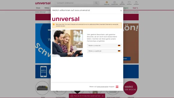 Website Screenshot: Universal Versand GmbH - Möbel, Mode, Schuhe & Technik online kaufen | UNIVERSAL - Date: 2023-06-15 16:02:34