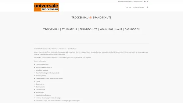 Website Screenshot: Universale-Trockenbau & Brandschutz Kim KG - Universale-Trockenbau & Brandschutz in Wien, NÖ, Burgenland - Date: 2023-06-26 10:26:49