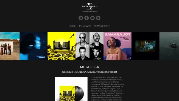 Website Screenshot: Universal Music Austria - Universal Music Austria - Date: 2023-06-14 10:45:57
