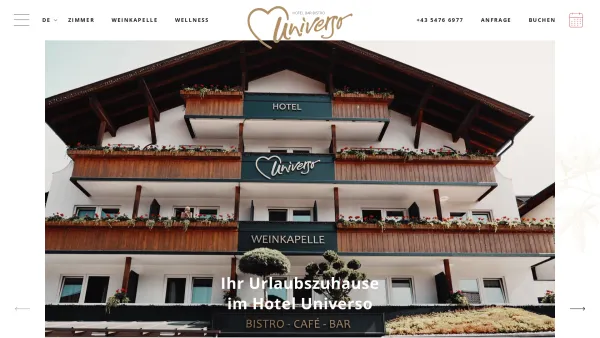 Website Screenshot: Ursula Peer Hotel Universo Österreich Serfaus Tirol Mountainbike Hotel Universo Appartements Zimmer - Hotel Universo - universo.at - Date: 2023-06-26 10:23:57