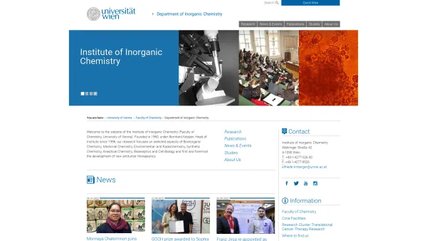 Website Screenshot: Institut für Anorganische Chemie Universität Wien - Institute of Inorganic Chemistry - Date: 2023-06-26 10:23:57