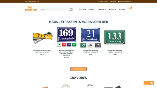 Website Screenshot: Stefan Uno Momento Multiservice - Schlüssel, Stempel, Gravuren, Schilder, uvm… im Fischapark Wiener Neustadt - Date: 2023-06-26 10:23:57