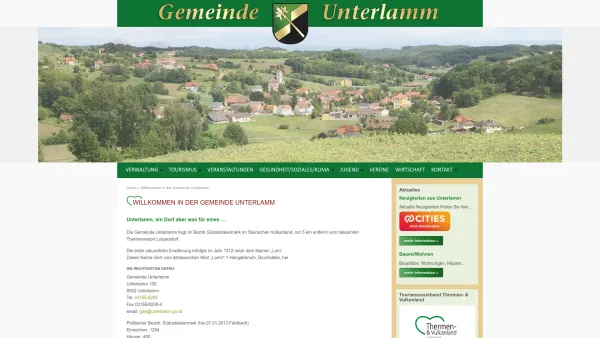 Website Screenshot: bei unterlamm.info - Gemeinde Unterlamm | Ein Dorf, aber was für eines! - Date: 2023-06-26 10:23:57