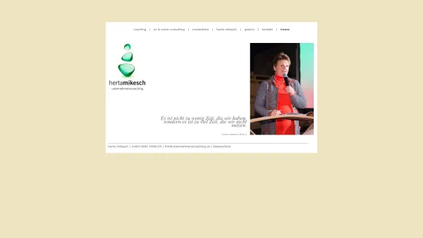 Website Screenshot: Coaching NLP Persönlichkeitsentwicklung Seminare Team Motivation Ingrid Lampl - home - Unternehmenscoaching - Herta Mikesch - Date: 2023-06-14 10:45:57