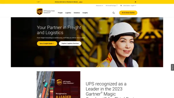 Website Screenshot: UPS SCS Austria Logistic GmbH - UPS Supply Chain Solutions - Freight Shipping and Logistics - United States - Date: 2023-06-14 10:37:55