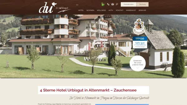 Website Screenshot: Hotel Urbisgut**** - 4 Sterne Hotel Das Urbisgut in Altenmarkt - ZauchenseeHotel DasUrbisgut - Date: 2023-06-26 10:23:59
