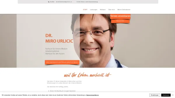 Website Screenshot: DR. med. univ. MIRO URLICIC Facharzt für innere Medizin - Dr. Miro Urlicic | Internist Wien Klosterneuburg | Arbeitsmediziner - Date: 2023-06-26 10:23:59