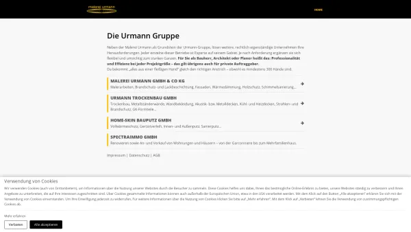 Website Screenshot: Christoph Malerei Urmann - Urmann Gruppe | Maler, Trockenbauer, Fassadenbauer, Immobilienmakler | Traun / Linz / Ansfelden / Andorf - Date: 2023-06-26 10:23:59