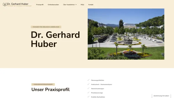 Website Screenshot: Dr. Gerhard Huber Facharzt für Urologie und Andrologie - Dr. Gerhard Huber - Date: 2023-06-26 10:23:59