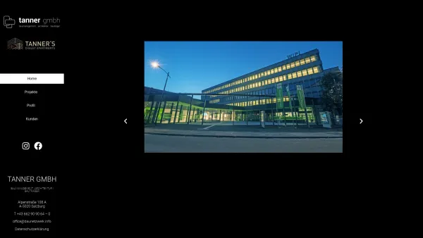 Website Screenshot: Tanner GmbH - Urs Tanner - Baumanagement, Bauträger, Architektur - Date: 2023-06-26 10:24:00
