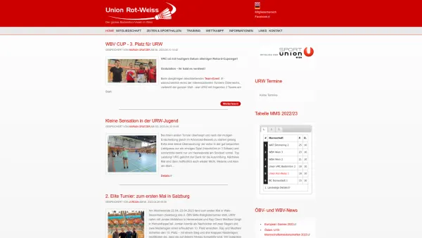 Website Screenshot: UNION ROT-WEISS Badminton - UNION ROT-WEISS Badminton Wien | Der grosse Badminton-Verein in Wien - Date: 2023-06-14 10:46:00
