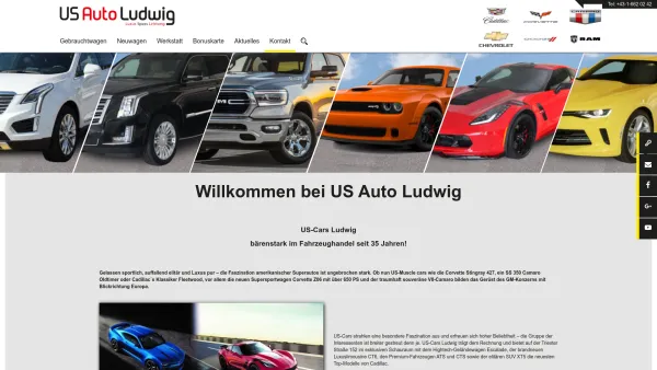 Website Screenshot: US Cars Ludwig - Fahrzeughandel, KFZ Reparatur, Servicepartner Cadillac - US Cars Ludwig - Date: 2023-06-14 10:46:52