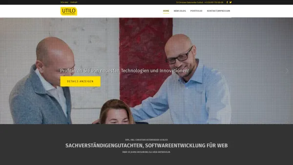 Website Screenshot: UTILO - UTILO. DI Christian Osterrieder-Schlick - Software- und Web-Entwicklung aus Salzburg - Date: 2023-06-26 10:24:00