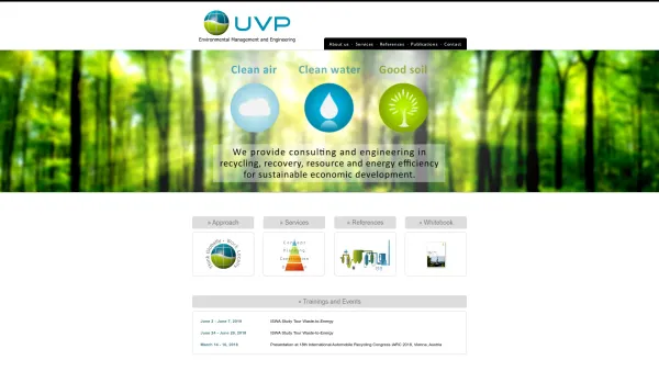 Website Screenshot: UV&P Umweltmanagement -Verfahrenstechnik Neubacher&Partner Ges.m.b.H. - UVP Environmental Management and Engineering - Date: 2023-06-26 10:24:00