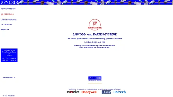 Website Screenshot: V.24 DATA GmbH - V.24 Data GmbH - Barcode und Magnetkarten Systeme - Date: 2023-06-14 10:46:00