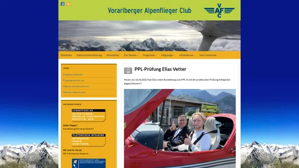 Website Screenshot: VAFC Vorarlberger Alpenflieger Club - VAFC – Vorarlberger Alpenflieger Club - Date: 2023-06-26 10:24:02