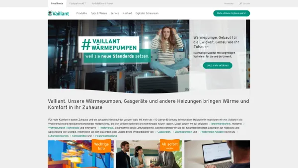 Website Screenshot: Vaillant Group Austria GmbH - Wärmepumpen und andere Heizungen - Vaillant Österreich - Date: 2023-06-15 16:02:34