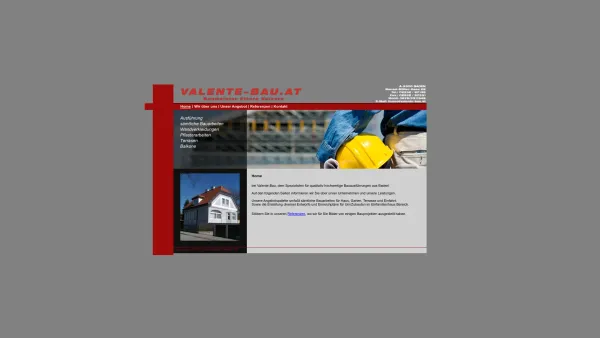 Website Screenshot: Valente-Bau der Spezialist für qualitativ hochwertige Bauausführungen aus Baden. Baumeister Ettore Valente leitet die Baufirma. - Unbenanntes Dokument - Date: 2023-06-26 10:24:02