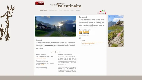 Website Screenshot: Almgasthof Valentinalm schönsten Naturerholungsgebiet Kärntens - Gasthof Untere Valentinalm - Benvenuti - Date: 2023-06-26 10:24:02