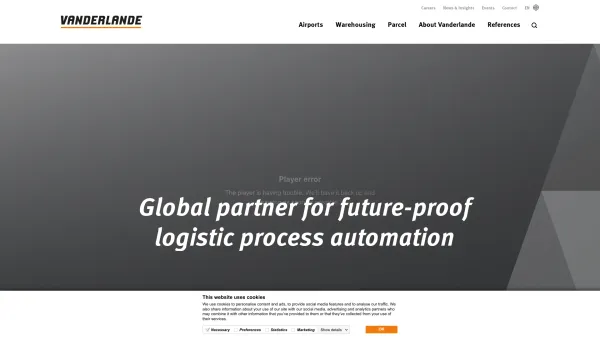 Website Screenshot: Heinze Fördertechnik Vanderlande.com - Global partner for future-proof logistic process automation - Vanderlande - Date: 2023-06-14 10:46:00