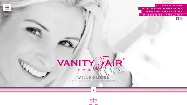 Website Screenshot: Vanity Fair Cosmetic Die Beste Adresse für Ihr Wohlbefinden! - Microblading, Kosmetik Graz Vanity Fair Claudia Fischer - Date: 2023-06-26 10:24:02