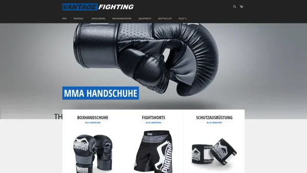 Website Screenshot: Vantage Fighting MMA Shop - Vantage Fighting - Date: 2023-06-14 10:46:00