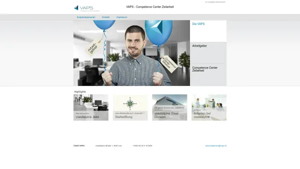 Website Screenshot: vaps voestalpine Personalservice GmbH - VAPS - Date: 2023-06-26 10:24:02