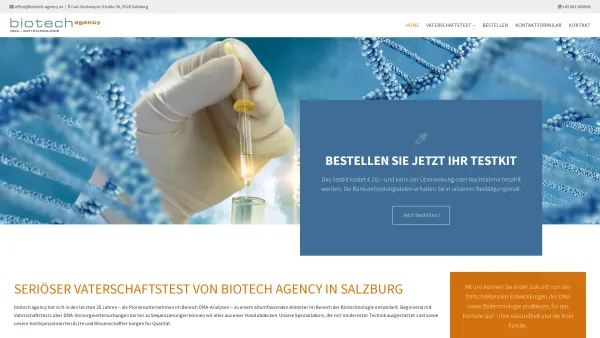 Website Screenshot: biotech agency DNA + BIOTECHNOLOGIE GMBH - Seriöser Vaterschaftstest von biotech agency in Salzburg - Date: 2023-06-15 16:02:34