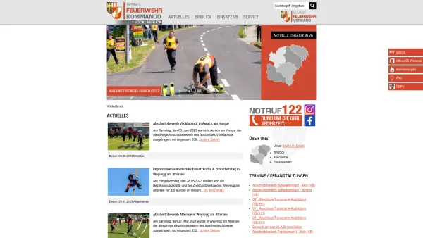 Website Screenshot: Freiwillige Feuerwehr Bezirksfeuerwehrkommando - Vöcklabruck - BFKDO VB - Date: 2023-06-15 16:02:34