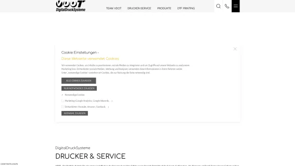 Website Screenshot: VDOT Digitaldrucksysteme Einkauf-Verkauf-Service - vdot.at - Date: 2023-06-26 10:24:05