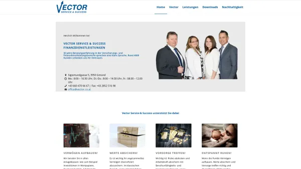 Website Screenshot: VECTOR Service Success Finanzpartner mit Verantwortung - VECTOR Service & Success: Versicherungsmakler und Vermögensberater - Date: 2023-06-26 10:24:05