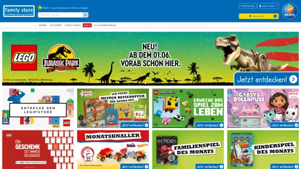 Website Screenshot: Toy-Mart HandelsgmbH - VEDES FAMILY STORE Langenrohr - TOY-MART HandelsgmbH Langenrohr (bei Tulln) ♥ Spielzeug online kaufen & reservieren - Date: 2023-06-26 10:24:05