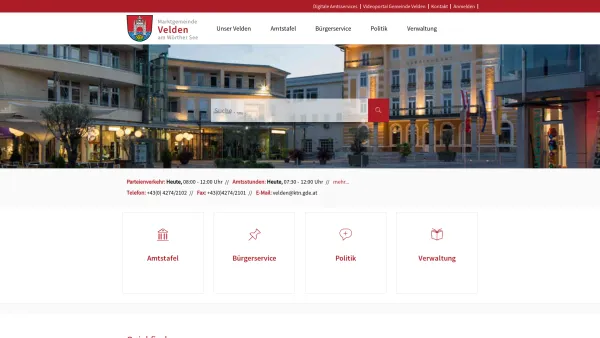 Website Screenshot: Marktgemeinde Velden am Wörthersee - Marktgemeinde Velden am Wörther See - Geko digital - Date: 2023-06-26 10:24:05