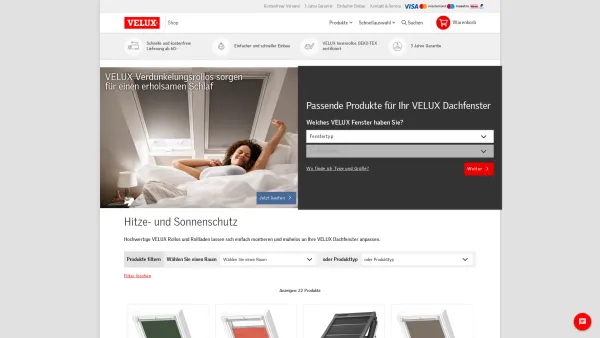 Website Screenshot: VELUX Österreich GmbH - VELUX Rollos | Verfügbar im VELUX online Shop - Date: 2023-06-15 16:02:34