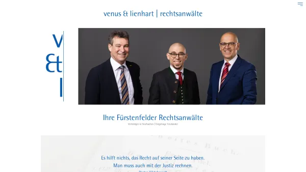 Website Screenshot: Venus Lienhart Rechtsanwälte Fürstenfeld - Home | venus & lienhart - Date: 2023-06-26 10:24:05