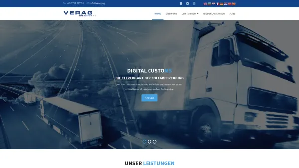 Website Screenshot: VERAG Spedition AG - Home - Date: 2023-06-14 10:46:00