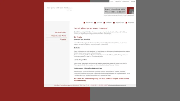 Website Screenshot: Hölzl-Zech MBA Birgit Verbandsmanagement - Birgit Hölzl-Zech MBA Verbandsmanagement - Hauptmenü - Date: 2023-06-26 10:24:05
