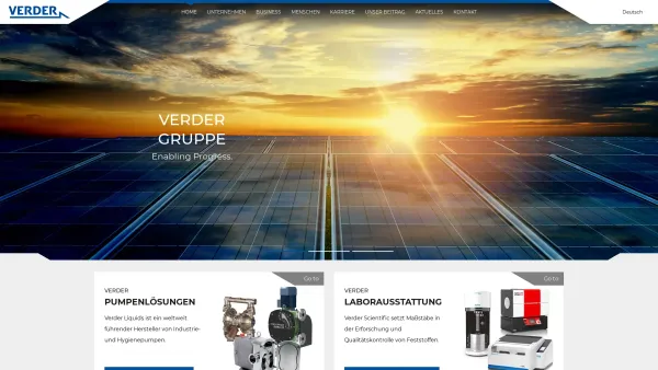 Website Screenshot: VERDER Pumpen und Pumpsysteme - Verder Gruppe: Fortschritt ermöglichen. Zum Wohle aller. - Date: 2023-06-26 10:24:05
