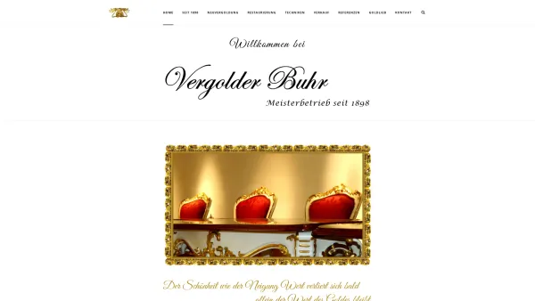Website Screenshot: Vergolder BuhrFirma Buhr - Vergolder Buhr - Meisterbetrieb seit 1898 - Date: 2023-06-26 10:24:06