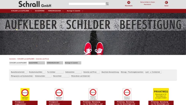 Website Screenshot: Schrall GmbH - Gewerbe und Privat - Schrall GmbH - Schilder - Date: 2023-06-26 10:24:06