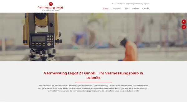 Website Screenshot: Vermessung Legat Ingenieurkonsulenten für Vermessungswesen - Vermessungsbüro in Leibnitz | Vermessung Legat ZT GmbH - Date: 2023-06-26 10:24:08