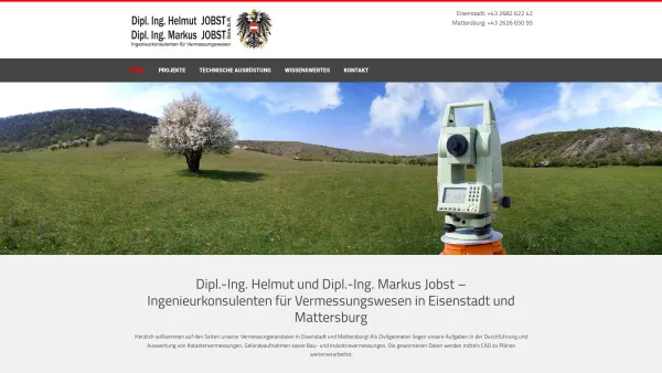 Website Screenshot: Jobst - Ingenieurkonsulenten für Vermessungswesen in Eisenstadt und Mattersburg - Date: 2023-06-15 16:02:34