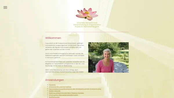 Website Screenshot: Veronika Herschmann Ganzheitliche Naturheiltherapeutin - Willkommen - Veronika Herschmann - Humanenergetik - Date: 2023-06-26 10:24:08