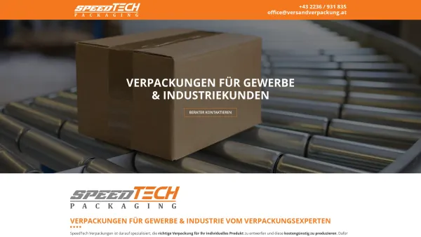 Website Screenshot: Speedpack Verpackungs GesmbH - SpeedTech Verpackungen für Industrie & Gewerbe - Date: 2023-06-15 16:02:34