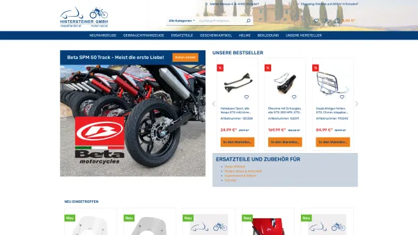 Website Screenshot: Vespastore - Vespahandel.at - Hintersteiner GmbH - Date: 2023-06-14 10:46:00
