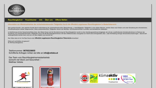 Website Screenshot: Feuerlöscher Brandschutz Vetiska - Firma Vetiska - Date: 2023-06-14 10:37:10