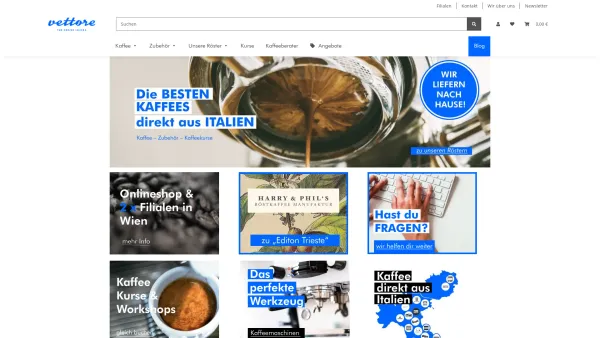 Website Screenshot: Vettore | the coffee lovers
Vektorplus OG - Kaffee Online Shop in Wien | Vettore – the coffee lovers - Date: 2023-06-26 10:26:49