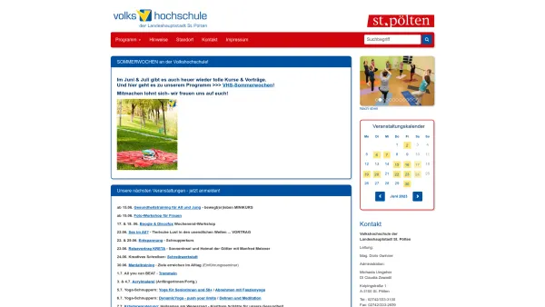 Website Screenshot: Volkshochschule der Landeshauptstadt St. Pölten - VHS St. Pölten: VHS St. Pölten - Date: 2023-06-15 16:02:34