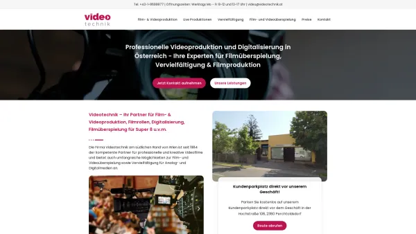 Website Screenshot: Videotechnik GLW OG - Videoproduktion, Filmdigitalisierung und Vervielfältigung - Date: 2023-06-26 10:26:49